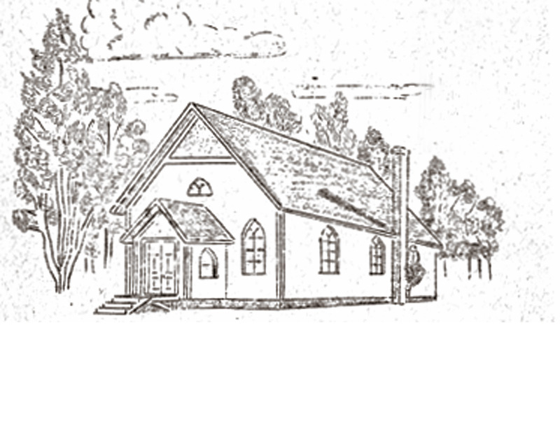 This sketch of the Locust Ridge Church was featured on a program at the Blakelee Methodist Church in 1946, from a series covering the history of Methodist churches in the area. Located on Locust Ridge Road off Route 940, it still exists as a church today.