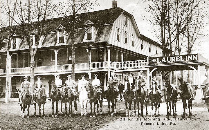 Stauffer’s Laurel Inn resort in Pocono Lake: "Off for the Morning Ride" 