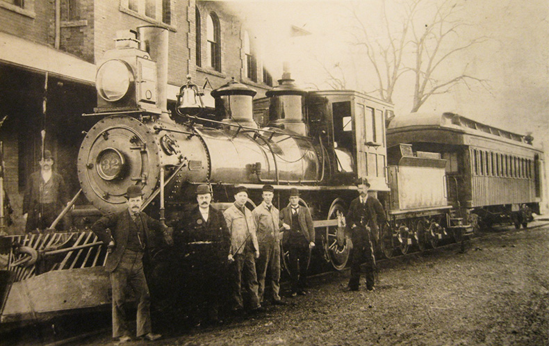 A WB&E train at Kingston Station, possibly Oct. 13, 1893, the first train over the line.